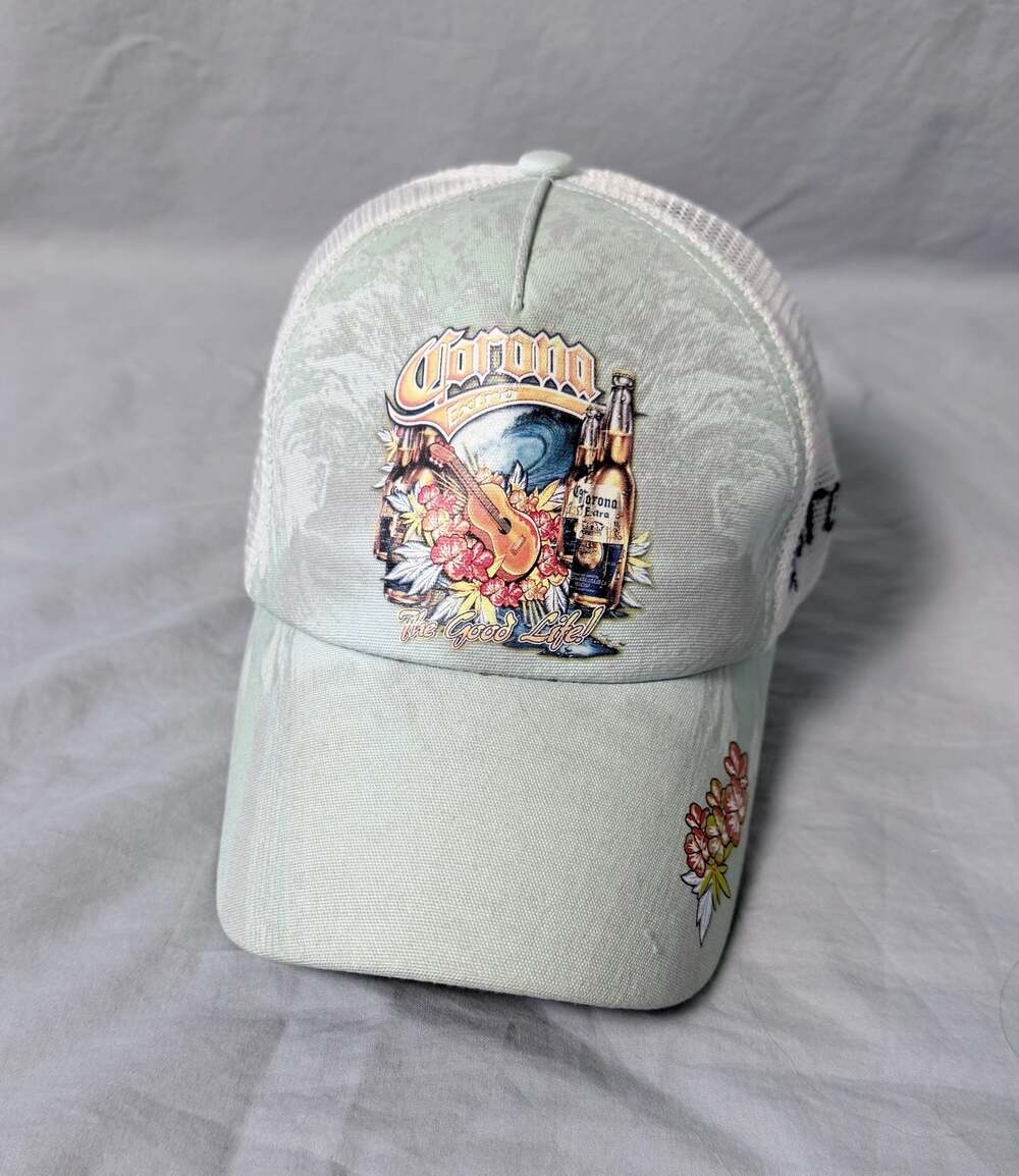 Corona Extra The Good Life Tropical Mesh Trucker Hat